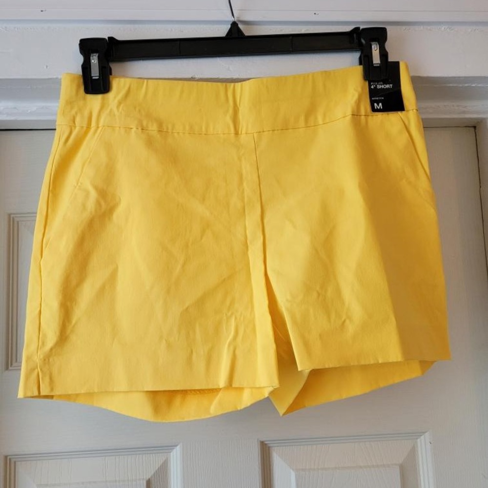 New York&CO Yellow Pull-On Shorts